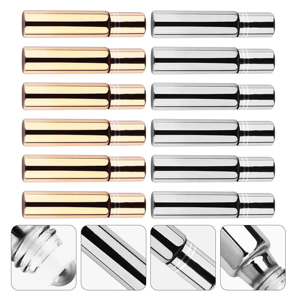 12 flaconi roll-on in vetro da 10 ml, flaconi roll-on per oli essenziali, protezione UV, a prova di perdite, adatti per viaggi, ricaricabili, subconfezione