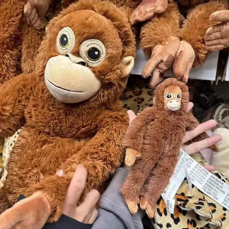 Cartoon Gorilla Plush Toy Chimpanzees Monkey Pendant Soft Stuffed Doll Keychain Backpack Car Bag Key Ring Decor Kid Gift