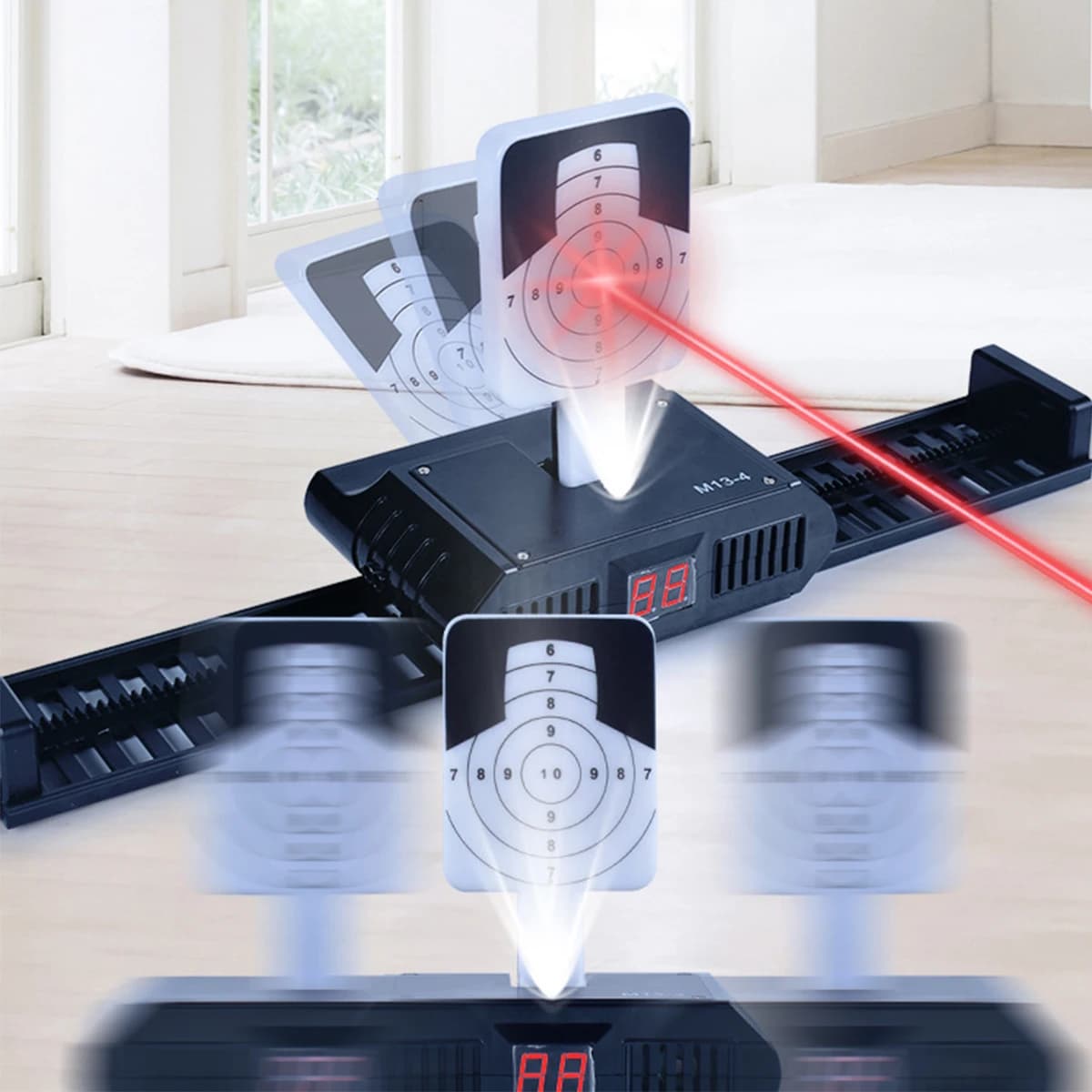 1pcs Outdoor Sports Automatic Reset Laser Target Electric Sound effect Toy Accessories USB Charging Indoor leisure CS game M13