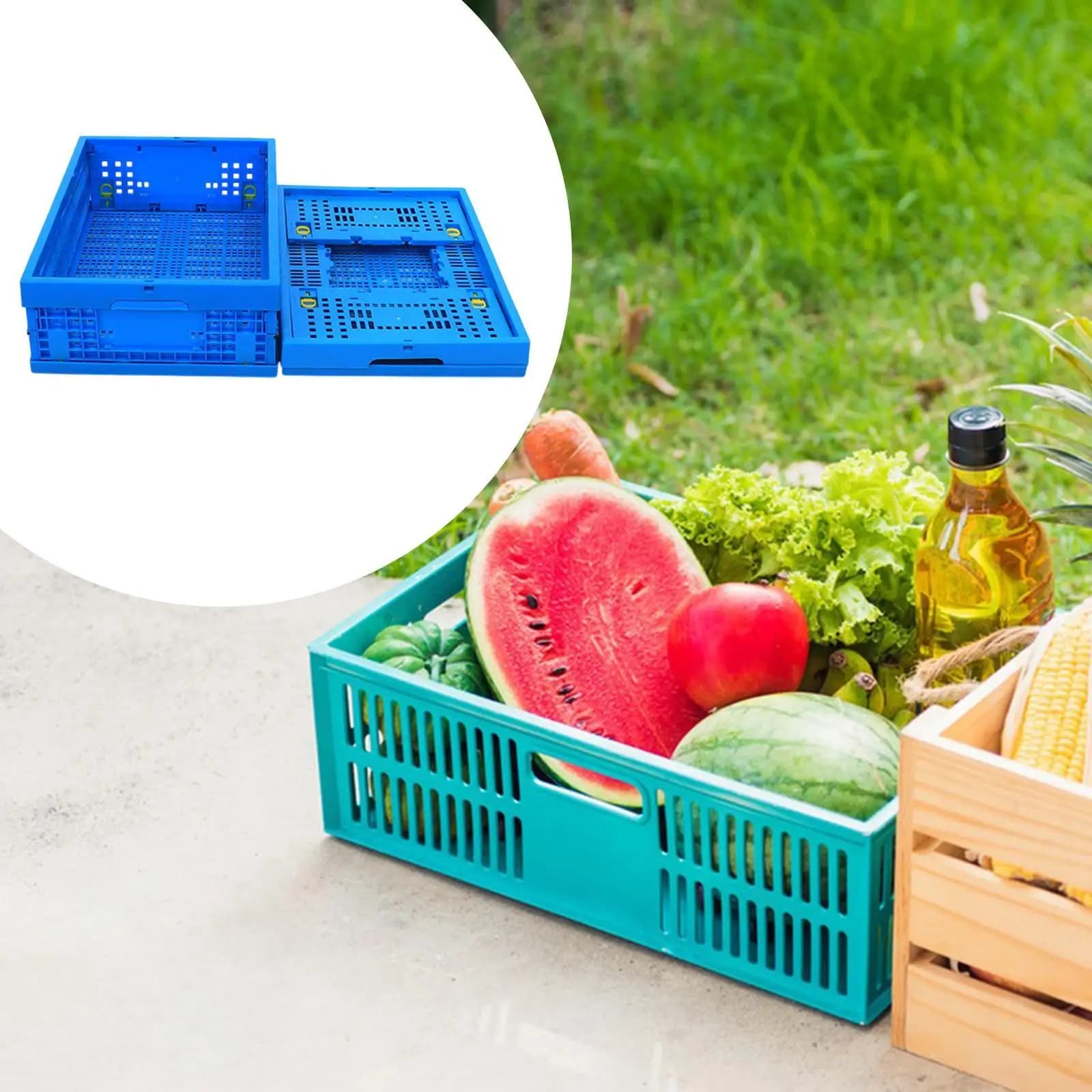 Multifunctional Folding Basket Practical for Supermarket, Kitchen, Exterior, Interior, Home & Shopping