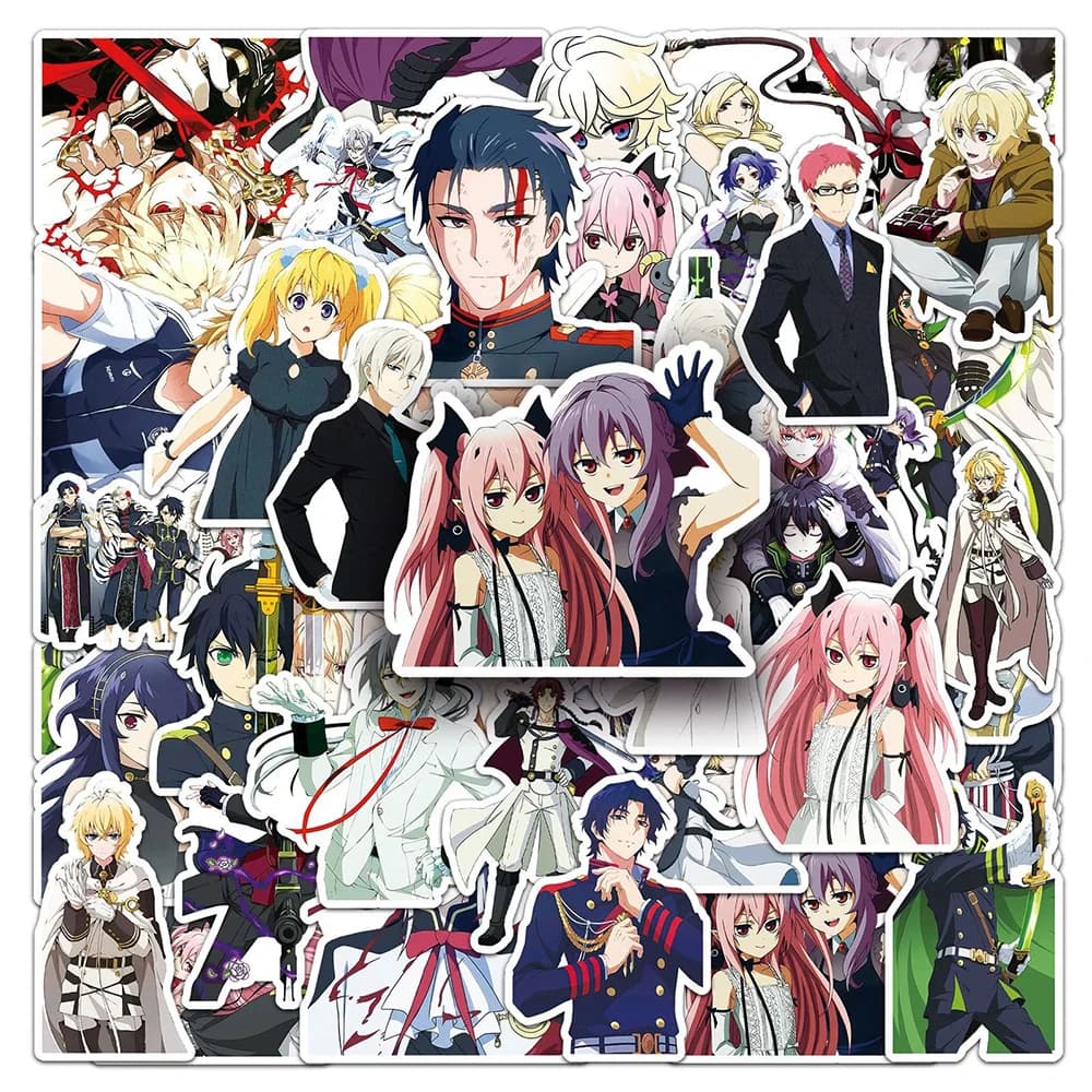 10/30/50pcs Serafino della Fine Anime Yuichiro Hyakuya Adesivi Shinoa Hiiragi Cartoon Decalcomanie Bagagli Telefono Chitarra Manga adesivo