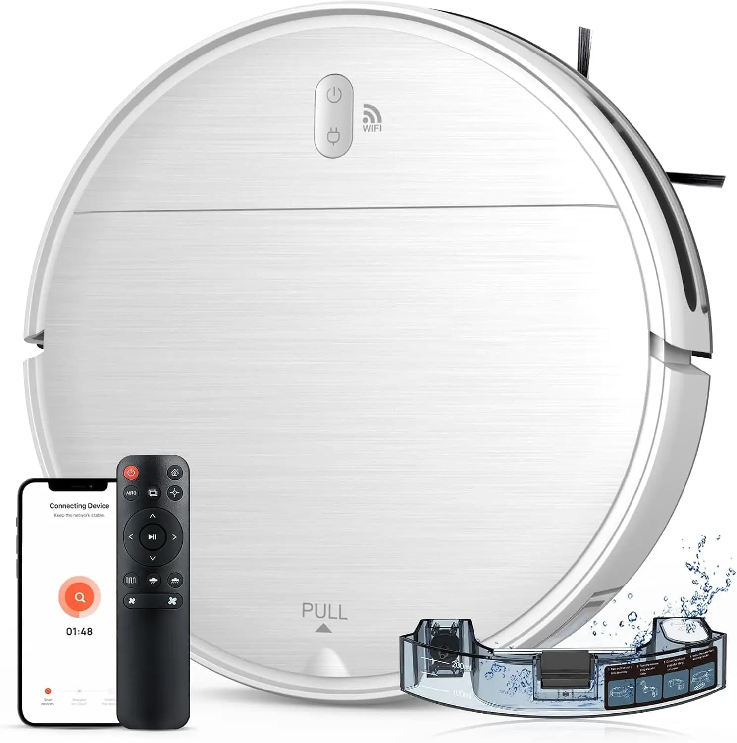 2-in-1 Robot Vacuum & Mop, App/Alexa Control, Strong Suction, Pet Hair, Carpet
