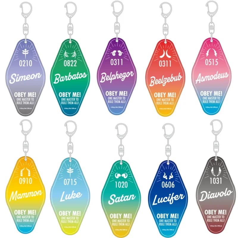 6cm Anime Obey Me! Leviathan Asmodeus Mammon Lucifer Sleeping Acrylic Keychain Pendant Fans Gifts