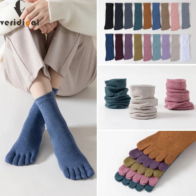 Women's Five-Die Yoga Socks Girl Girl Organic Cotton Solid Anti-Slip Young Casual Fashion Pilates Fitness Socks Harajuku with toes