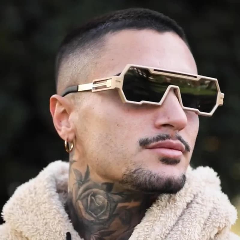 Retro Steampunk Men's Sunglasses Polygonal Irregular Frame Retro Street High-end Fashion Sunglasses