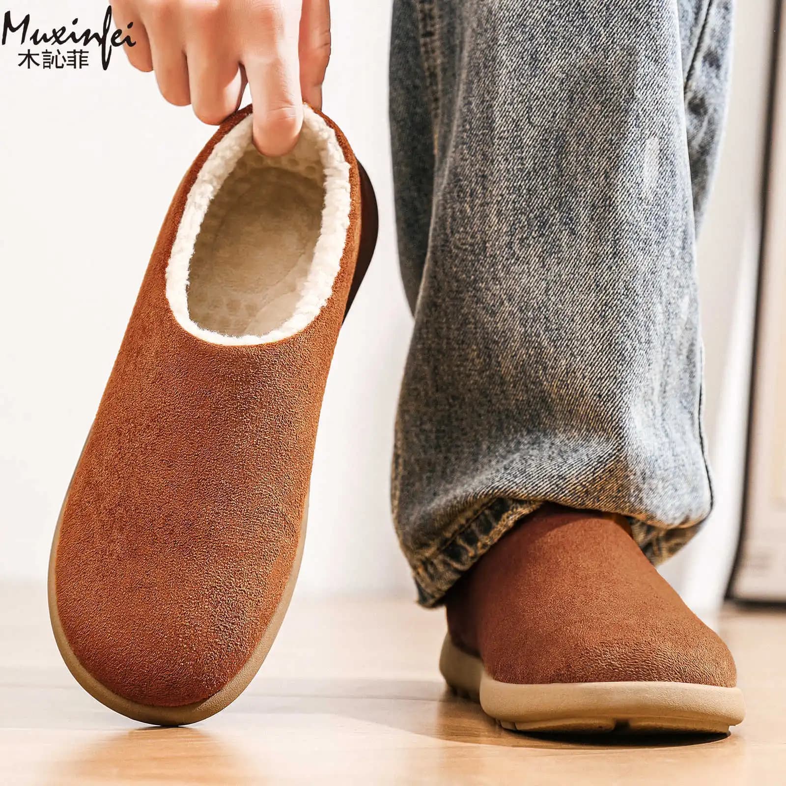 Men's shoes 2026 autumn and winter new snow boots with thick velvet cotton shoes, comfortable casual shoes, warm cotton boots