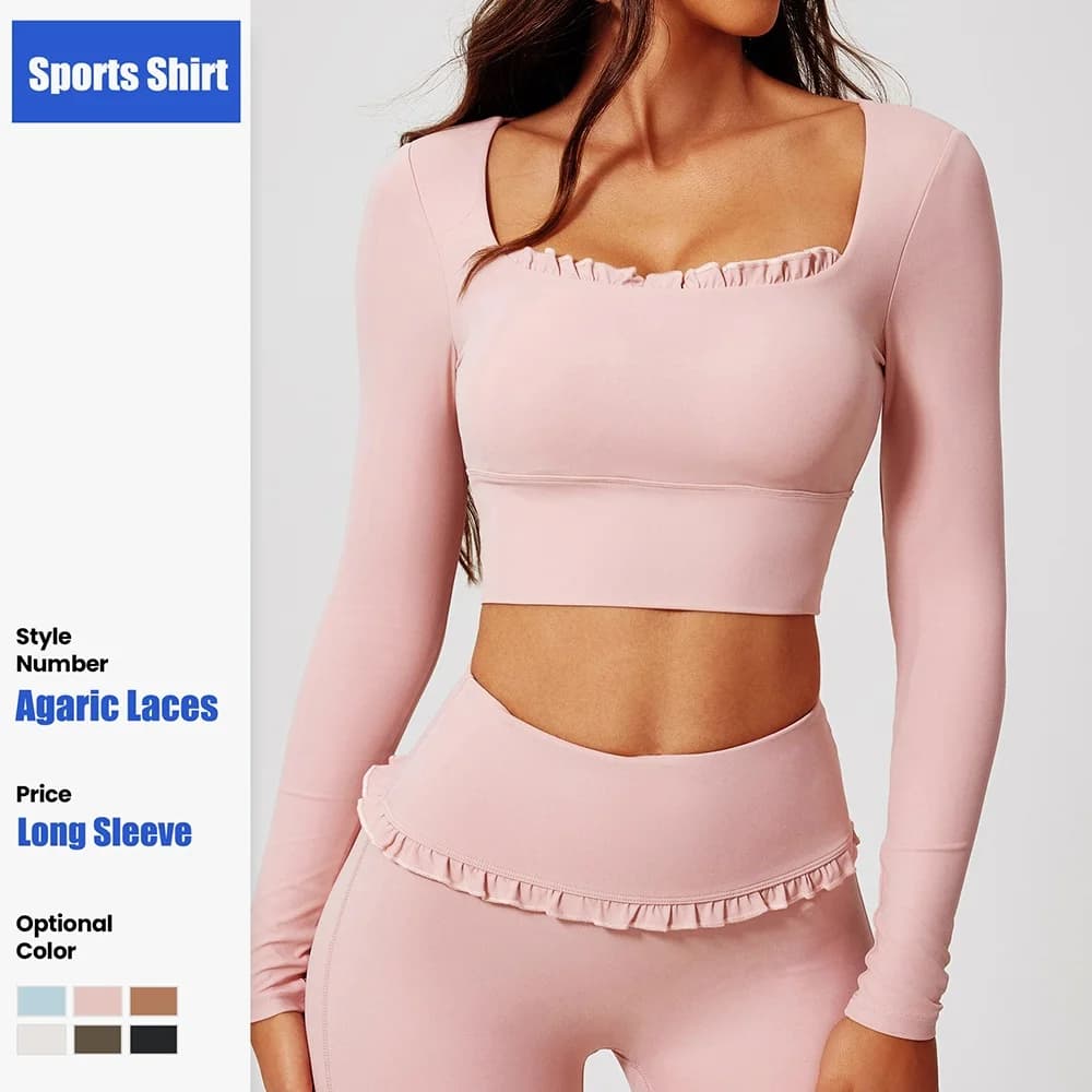Cloud Hide Pilates Sports Shirt Fitness Long sleeves Pink yoga shirt for women Gym Top T-shirts Running sportswear Autumn training