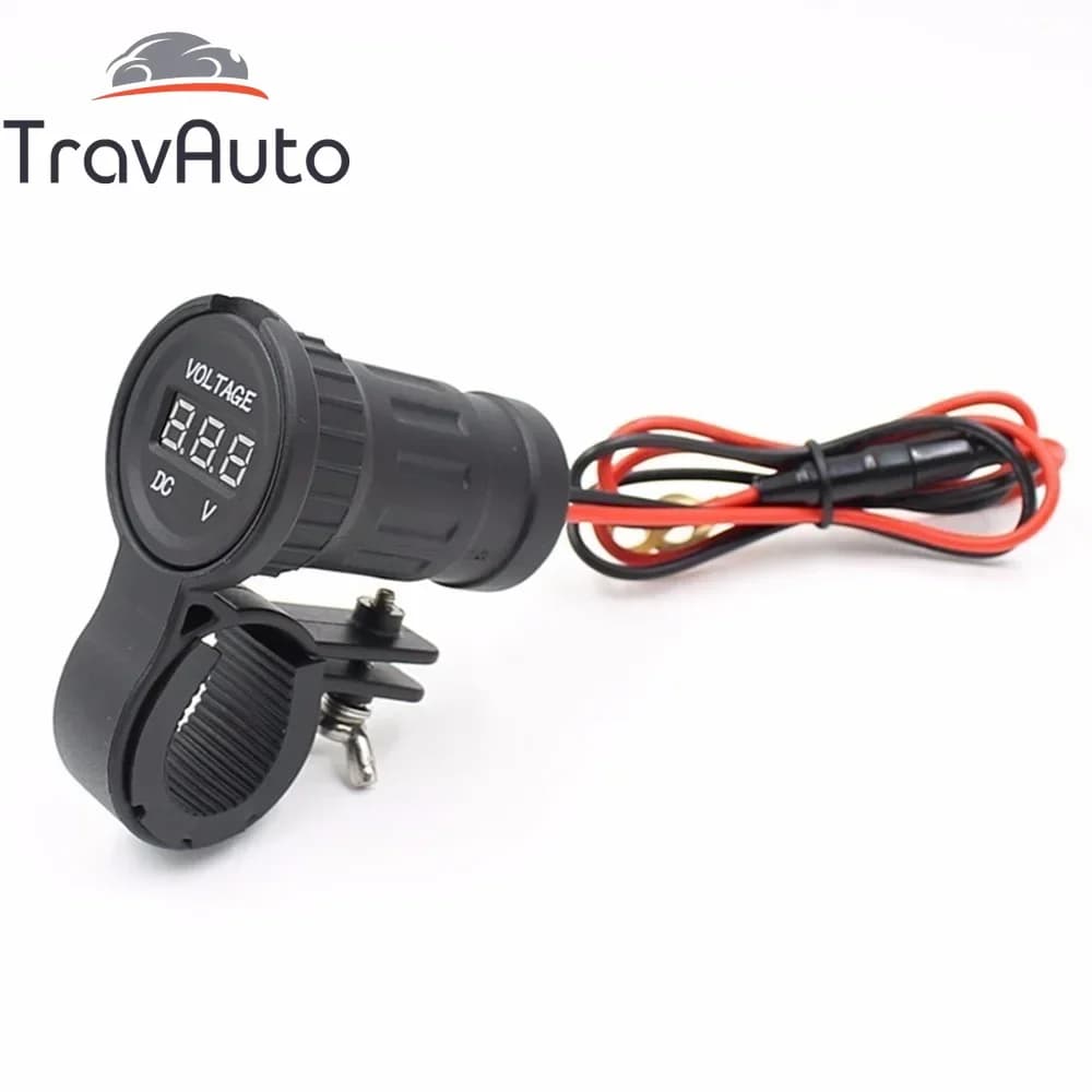 Adattatore di alimentazione per caricabatterie doppio USB con display di tensione per moto per telefono MP3