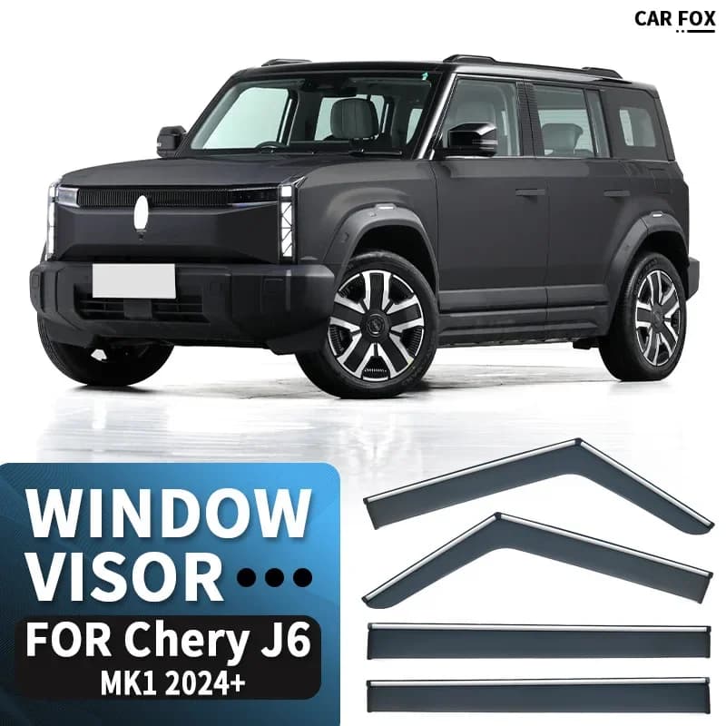 4/6 Pezzi per Chery J6 2024+ Deflettori per Finestrini Auto, Tendalini Parasole Antipioggia per Finestrini Laterali, Accessori Auto, Kit Carrozzeria