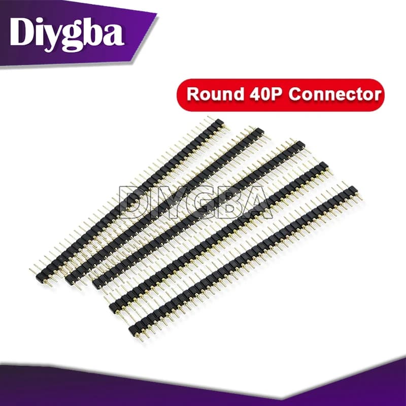 Connettore 5 pz rotondo 40 P Header Strip maschio Header singola fila 40 Pin 2.54mm Pin ago 1x40 connettore 40 Pin connettore