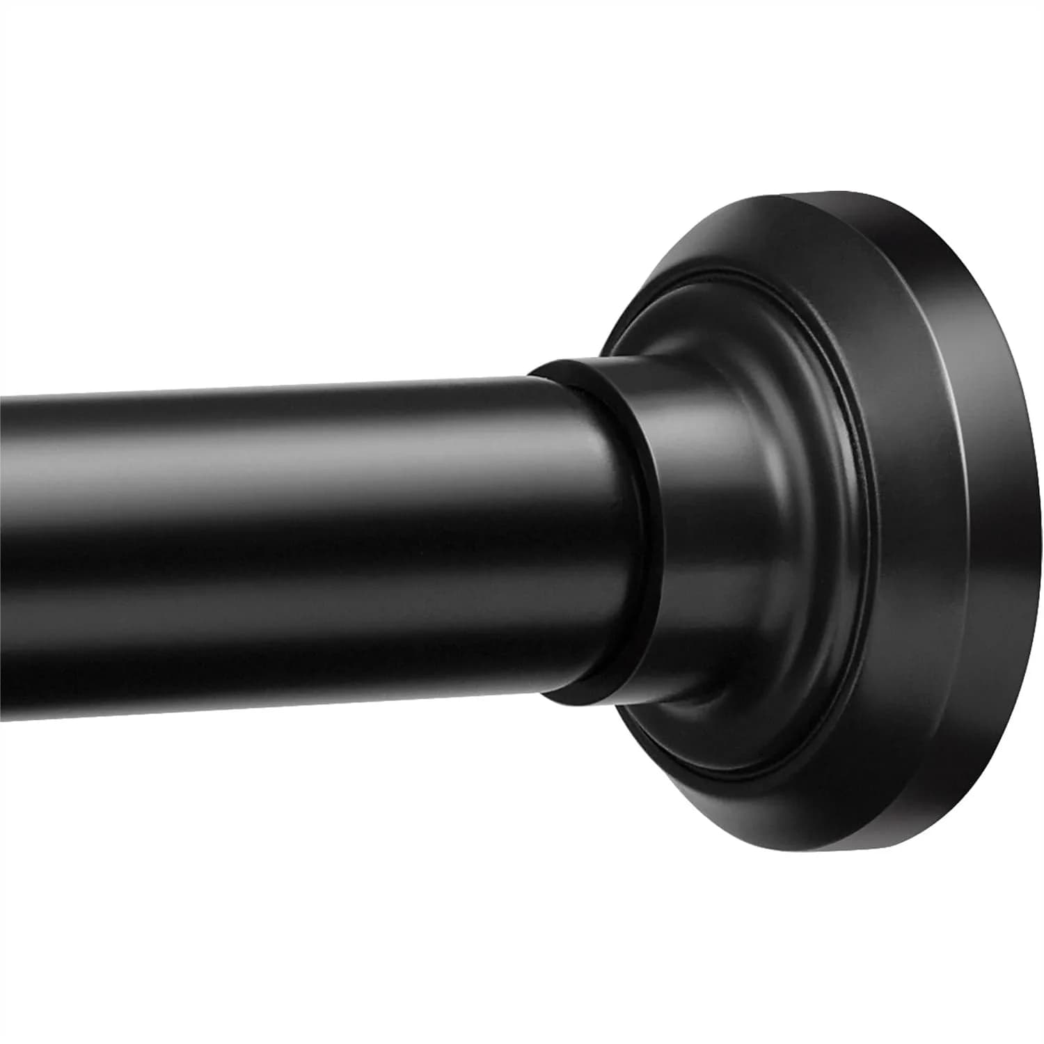 Matte Black Shower Curtain Rod 30-76 Inches, Stainless Steel Adjustable Spring Tension Rod No Drill for Bathroom Closet Window