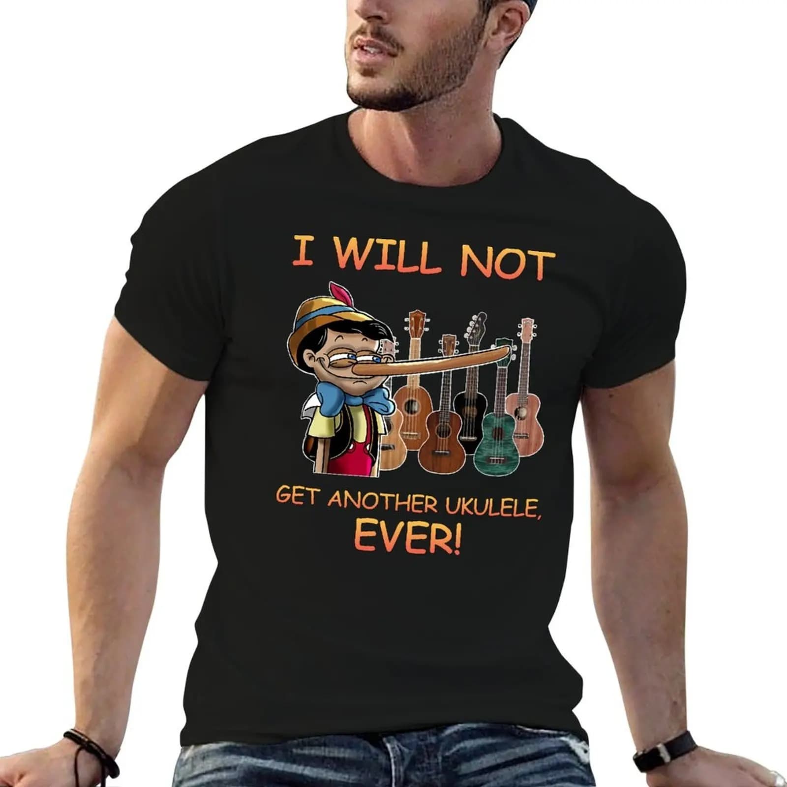 T-shirt I Will Not Get Another Ukulele Ever, maglietta anime, maglietta da uomo, maglietta estiva
