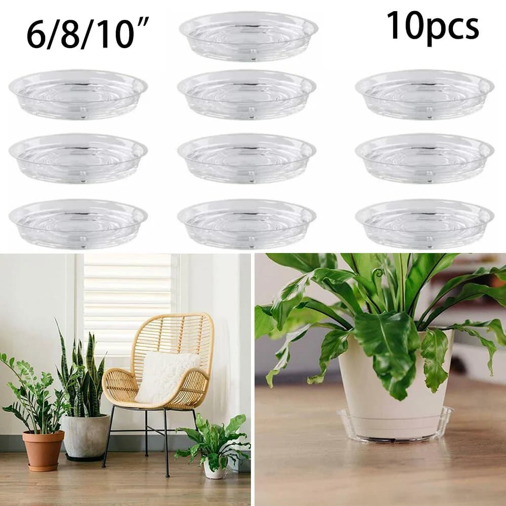 10pc Garden Plant Dishesive Tray Plastic Resin PET Flower Jar Garden Plant Garden Plant Garden Plant Decorations for Home Garden Transparent Container for Snacks
