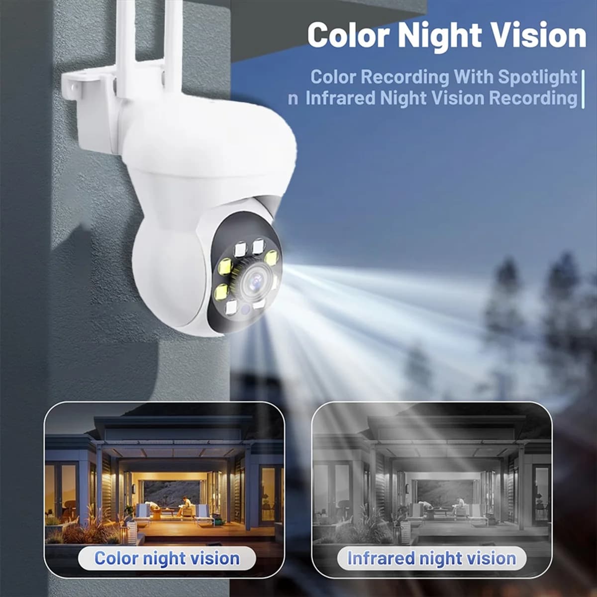 CCLCU Telecamera IP PTZ wireless da 2 MP Rilevazione umanoide AI a colori Monitoraggio automatico Baby Monitor Telecamera di sicurezza domestica