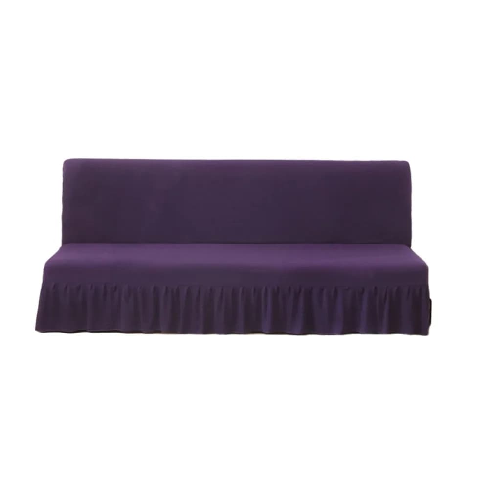 Elastic Armless Futon Sofa Cover Skin-friendly Stain-resistant Sofa Slipcover with Skirt Breathable Folding Sofa Bed Cover Hotel