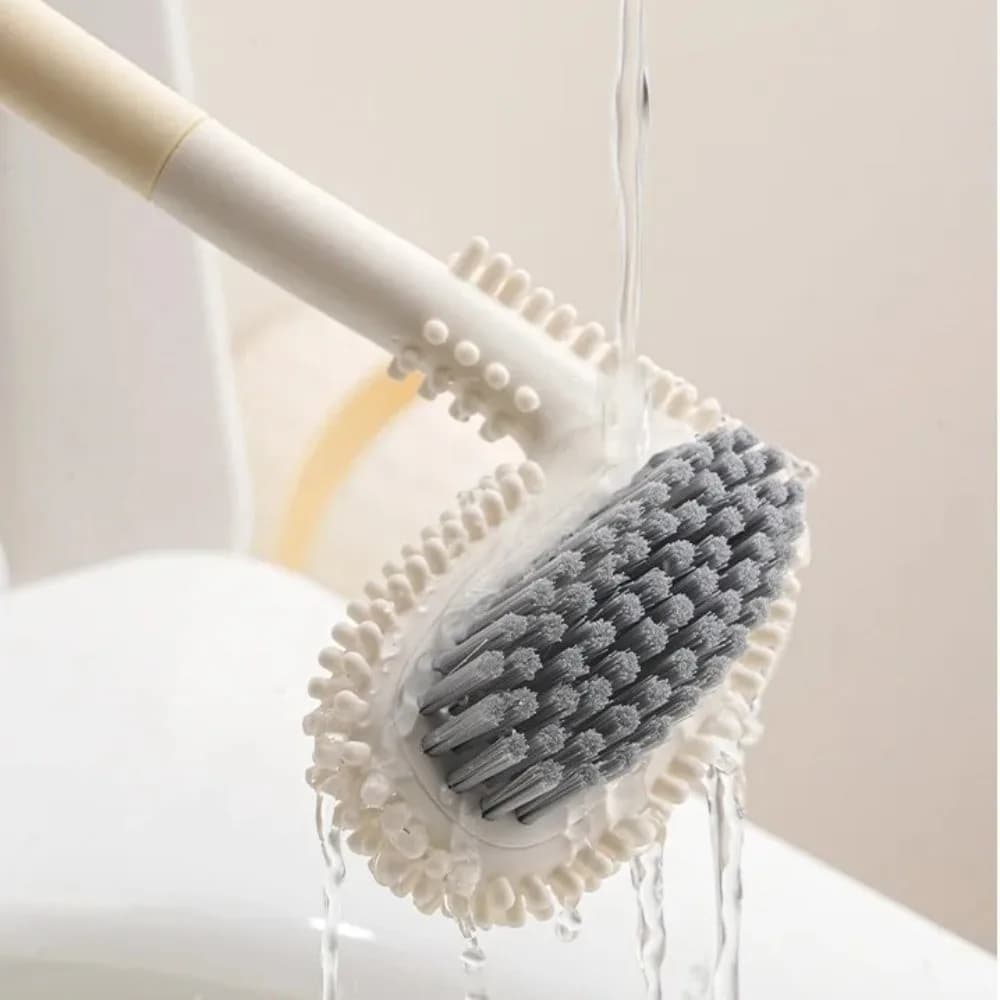 Spazzola per WC dal Design Golf con Base, da Appendere a Parete, Spazzola a Doppia Faccia per Pulizia Bagno, Pulizia a 360 Gradi, Gomma Flessibile
