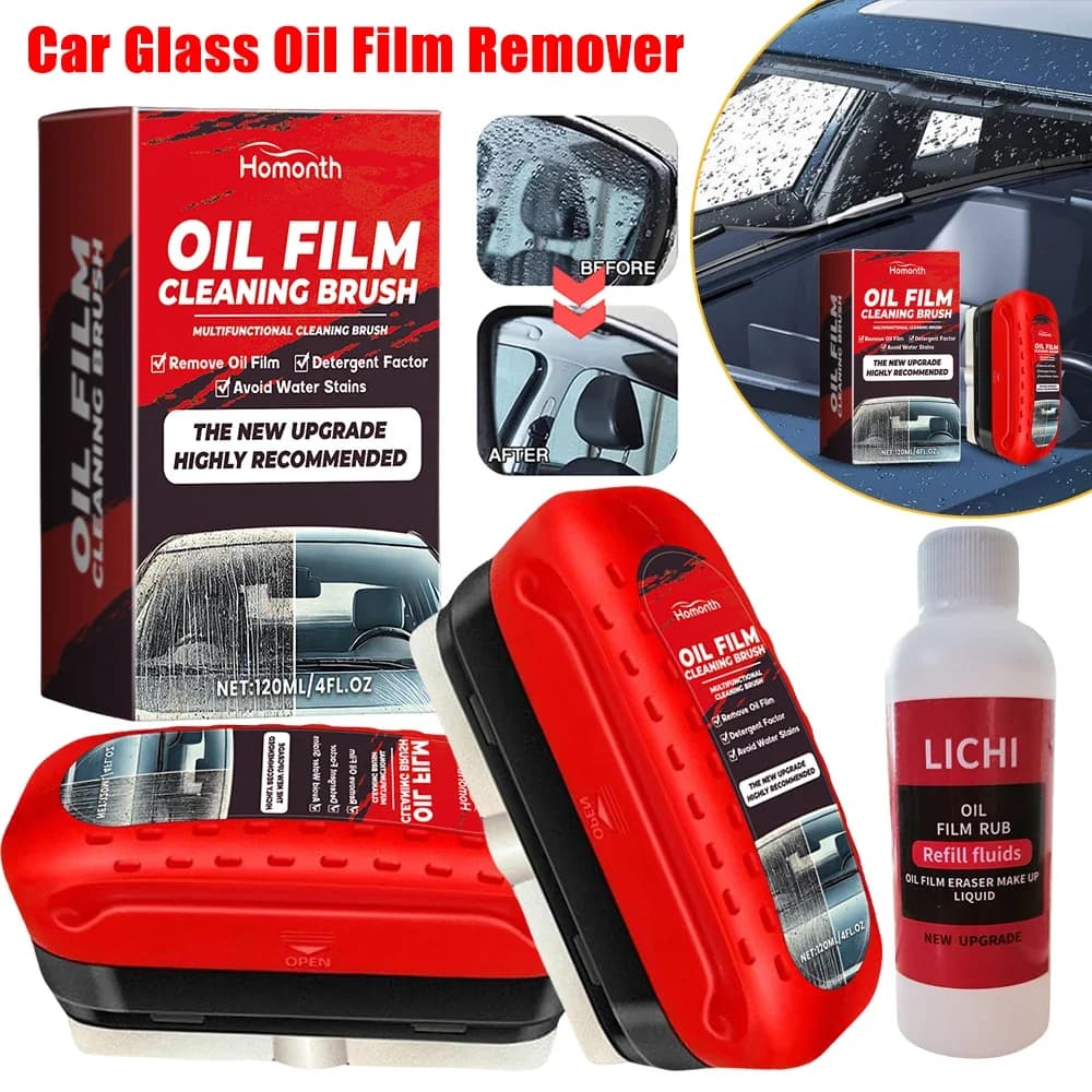 Dispositivo per la rimozione della pellicola dell'olio per vetro dell'auto Detergente per parabrezza Spazzola per la pulizia del vetro Ricarica dell'olio Rimozione delle macchie d'acqua Agente lucidante per vetro automatico