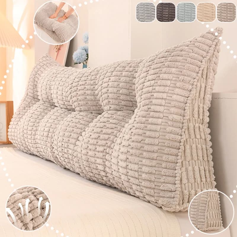 Cuscino per Testiera in Stile Crema, Morbido Supporto Triangolare per Schiena e Lombare, per Letto, Tatami, Divano, Casa e Ufficio