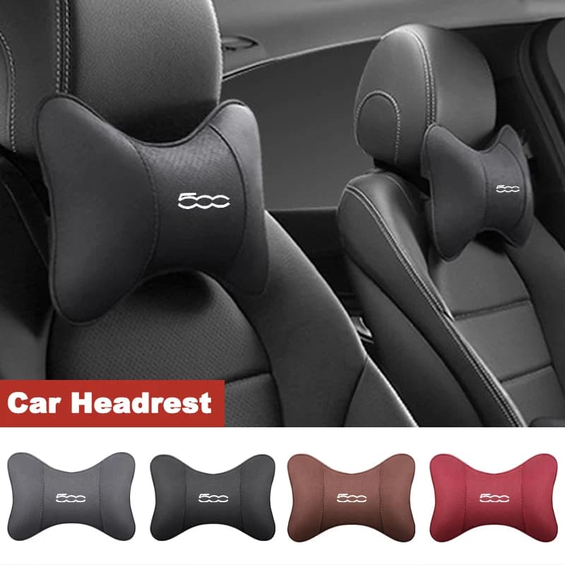Styling Suede Car Seat Safety Headrest Neck Pillow Styling Accessories For Fiat Abarth 500C 500X 595 Panda Punto Bravo Tipo