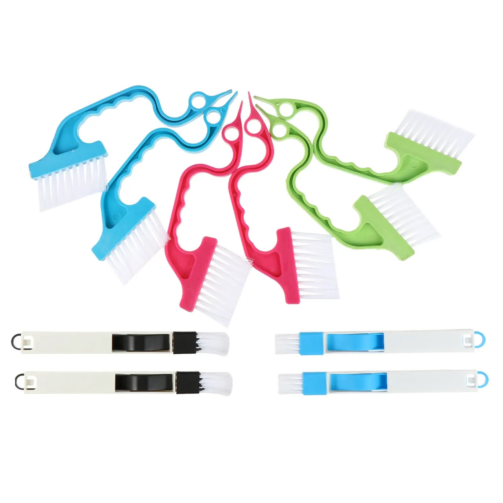 10Pcs Cleaning Tool Set Groove Gap Brushes Ergonomic Handle for Keyboard Window Slot Refrigerator Dusting Household Use