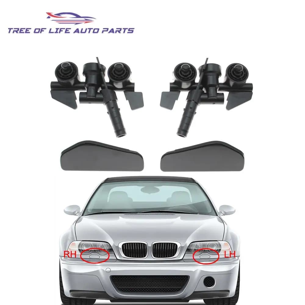 Paraurti anteriore Faro Rondella Ugello di spruzzo Jet Tappo di copertura per BMW Serie 3 E46 1997 1998 1999 200-2005 61677066847 61677066848