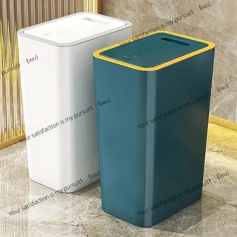 Pattumiera da 10 litri a prova di odore con un solo tocco dal design moderno, in plastica resistente, per bagno, cucina, salvaspazio, a tenuta stagna