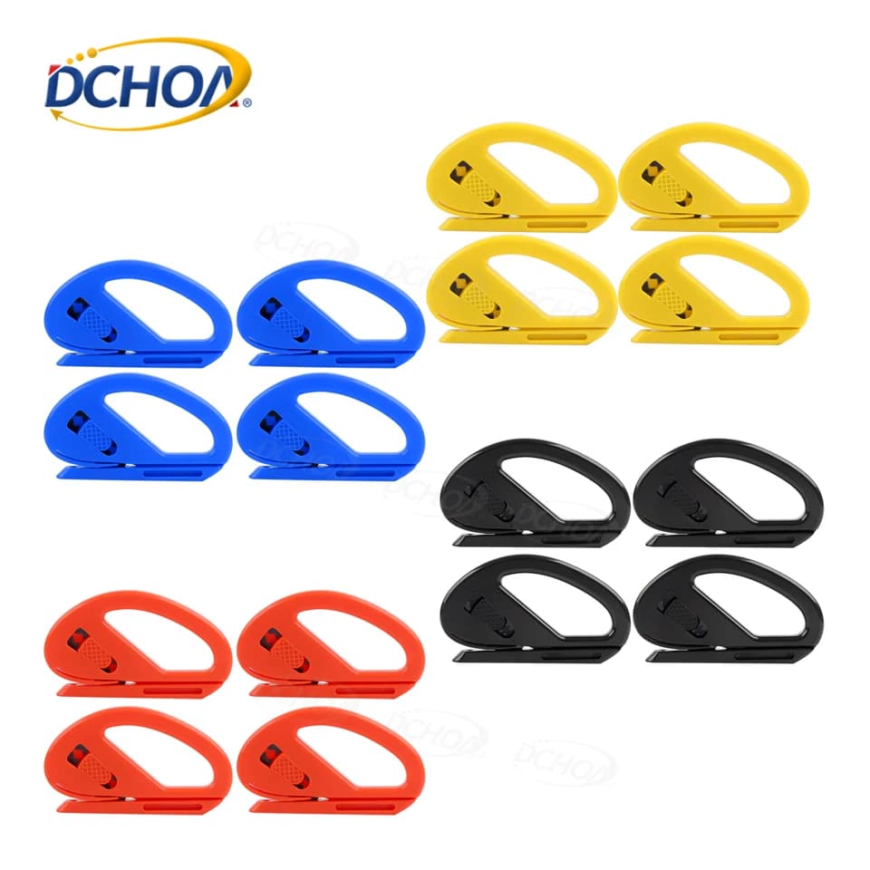 DCHOA 4PCS Coltelli multiuso per taglierina di sicurezza in vinile per la tinta delle finestre Adesivo in fibra di carbonio Taglio di utensili da taglio per avvolgere l'auto in vinile