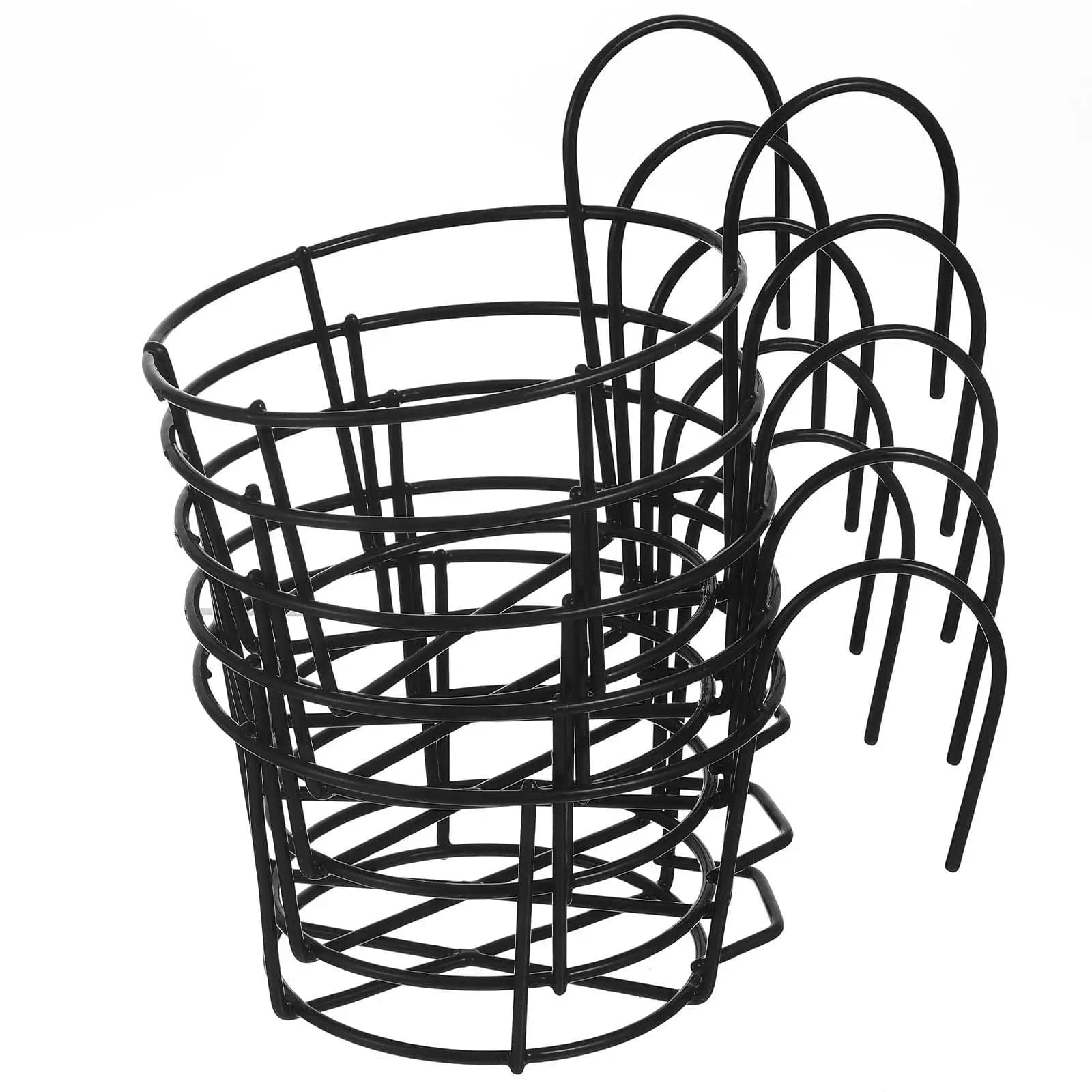 5Pcs Round Hanging Flowerpot Rack Iron Plant Pot Stand for Balcony Garden Decorative Flower Shelf Succulent Holder Gardening