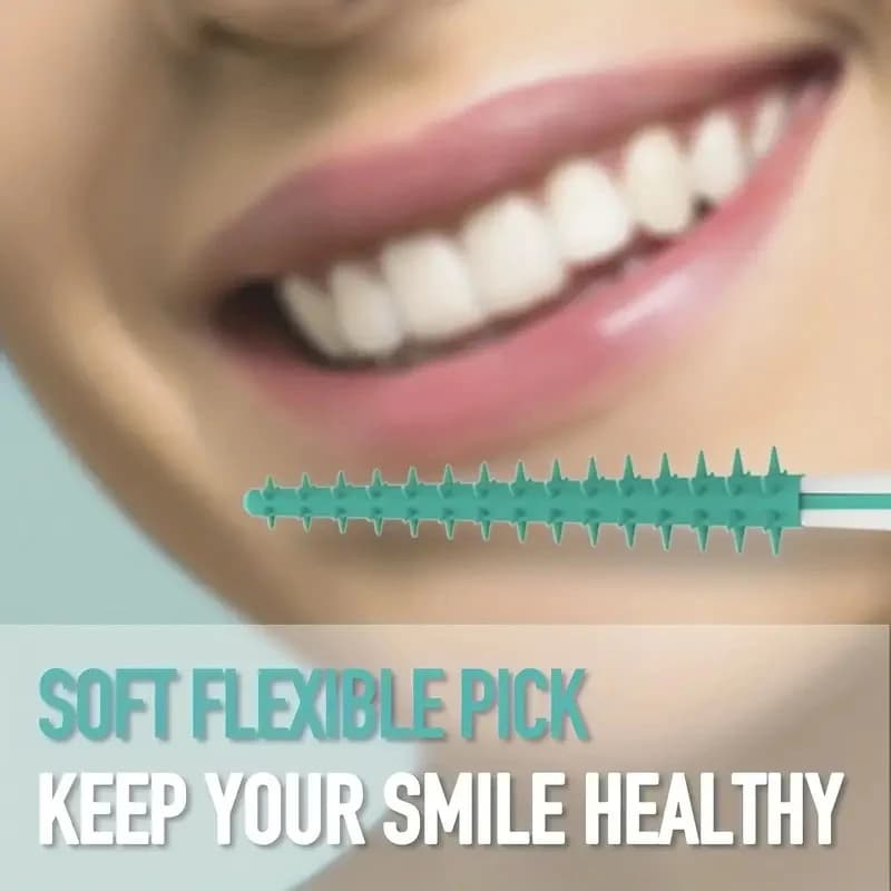 NUOVO Set da 100 Spazzolini Interdentali in Silicone, Scovolini per Denti con Filo, Strumenti per la Pulizia Orale