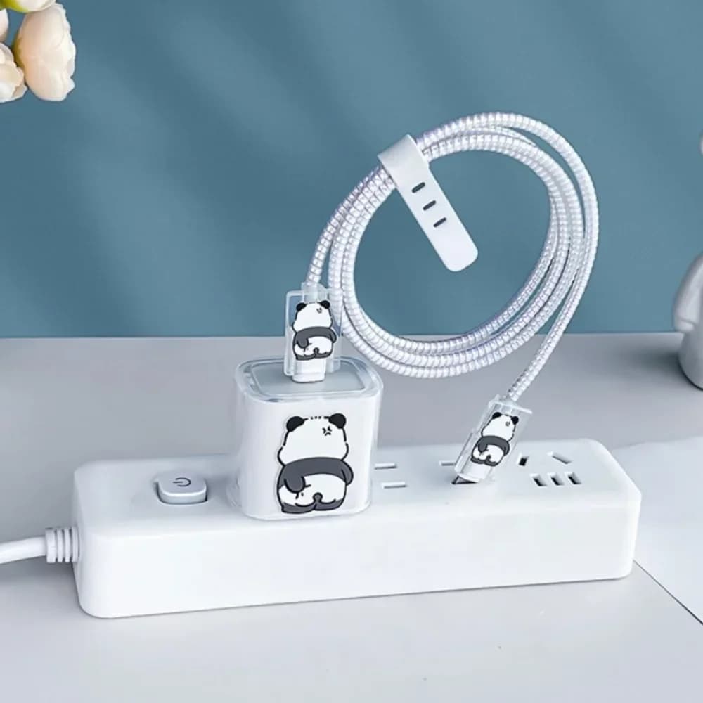 Custodia per caricabatterie Pizzico Butt Panda per iPhone 18W/20W Avvolgicavo Avvolgicavo dati Avvolgicavo Protezione antivento Porta
