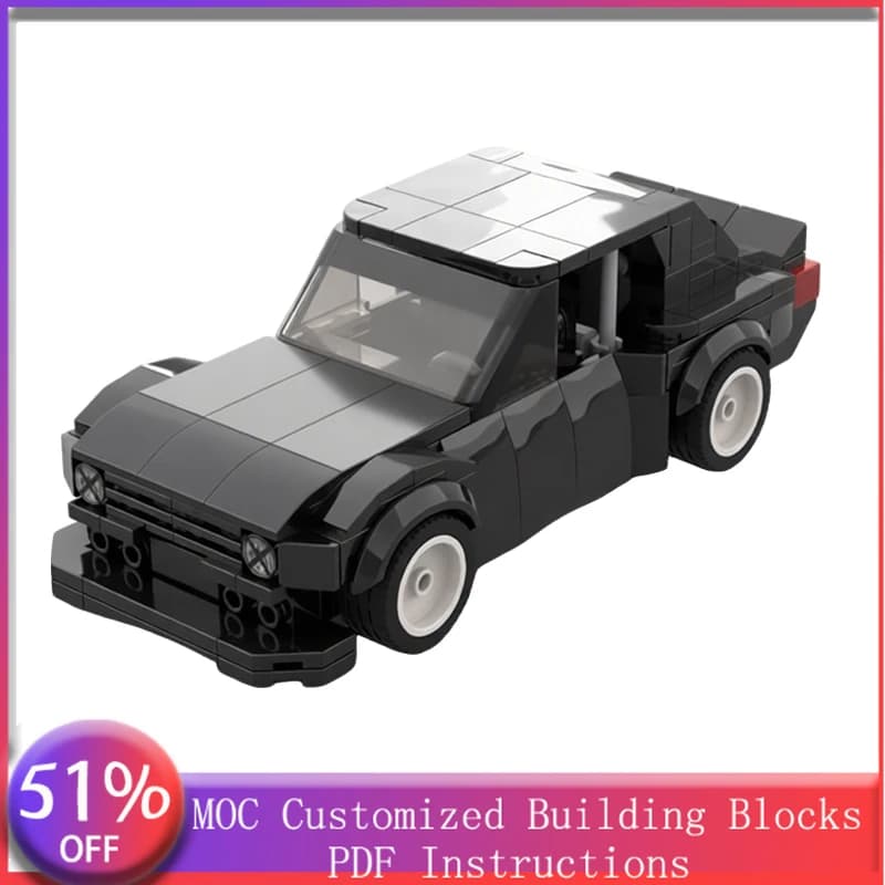272 Pezzi Set di Costruzioni Modulari Personalizzabili per Auto Sportiva Nera a 8 Fori, Design Creativo per Bambini, Giocattolo Fai-da-Te, Regalo di Compleanno