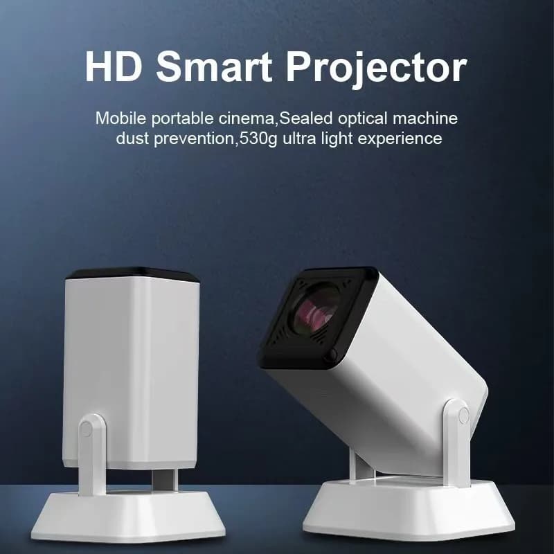 Portable Square Shaped Projector, HD Indoor Outdoor Home Device With Built-in Support Stand