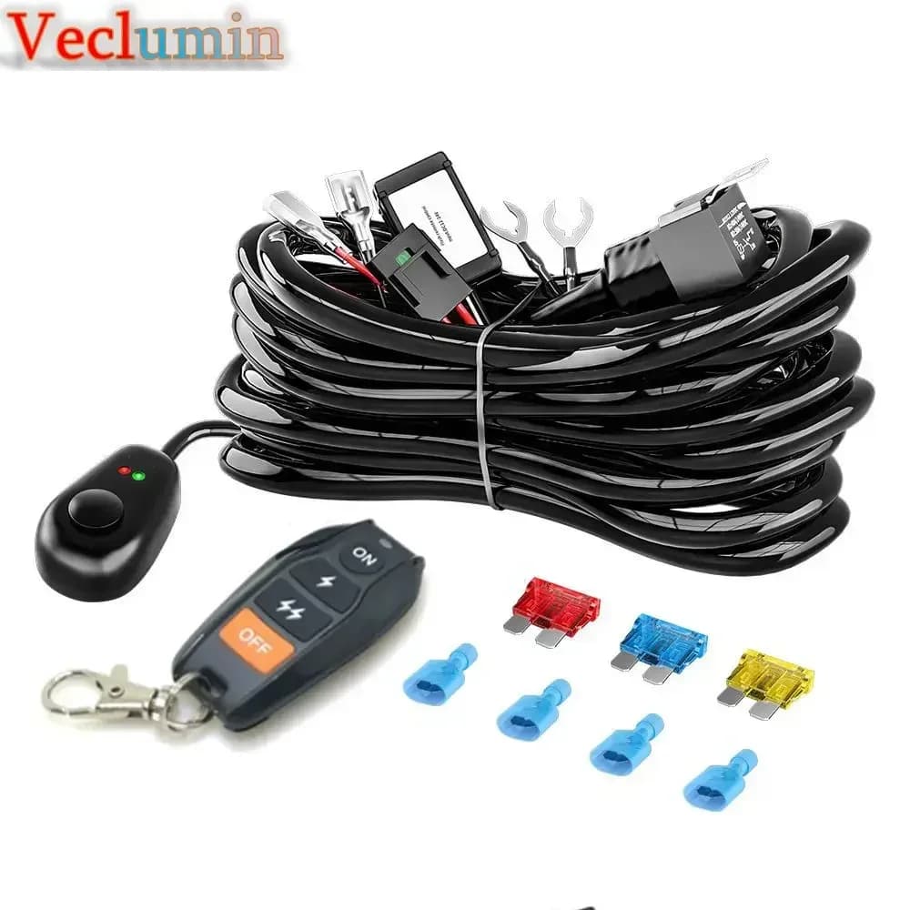 Lampada da lavoro a Led per auto faretto a striscia di luce Flash multimodale cablaggio di controllo Wireless 3 M18awg telecomando da uno a due