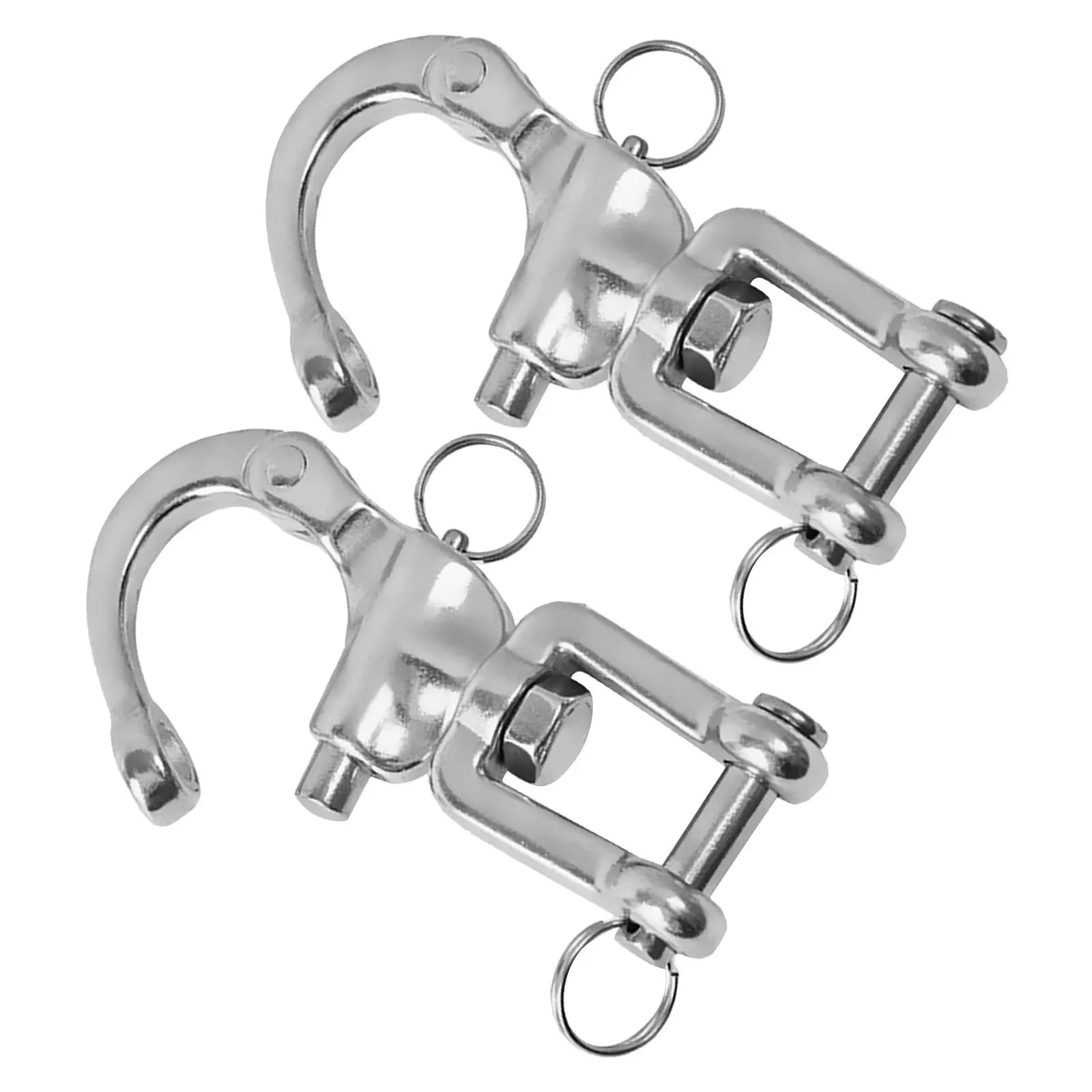2Pcs Stainless Steel Shackle Marine For Boat Anchor Rope Marine Engine Swivel Shackles Sailing Rigging Bail