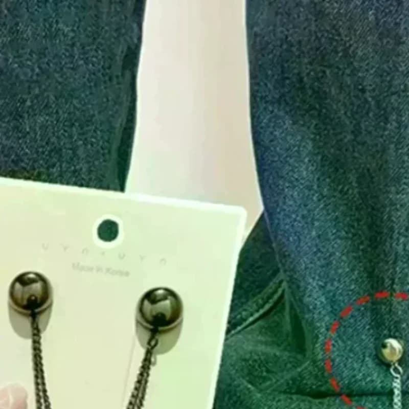 Fibbia Magnetica Multifunzione con Catena, Bottone in Metallo, Clip per Vestiti, Sciarpe, Polsini di Pantaloni, Magnete di Fissaggio