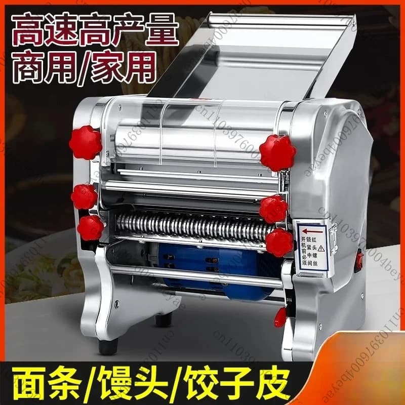 Electric Household Pasta Maker Automatic Noodle Making Machine Dough Pressing Spaghetti Making 2-in-1 Stainless Steel