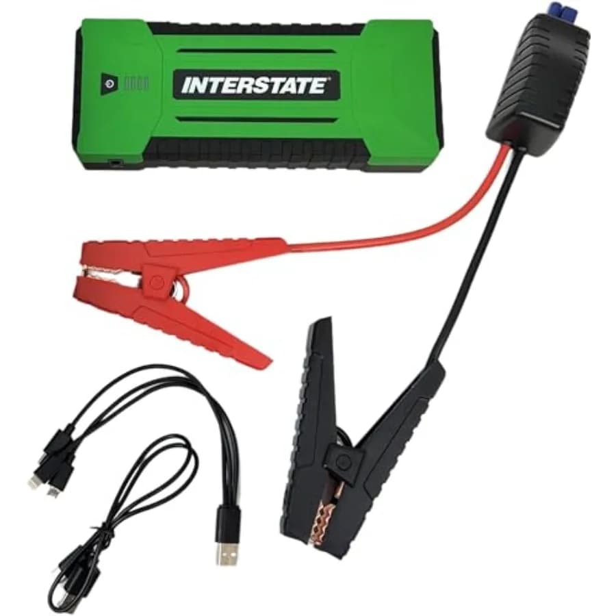 Avviatore di Emergenza Portatile 12V 1500A con Batteria da 25000mAh per Uso Automobilistico, Display LED, Porta di Ricarica USB, Nero