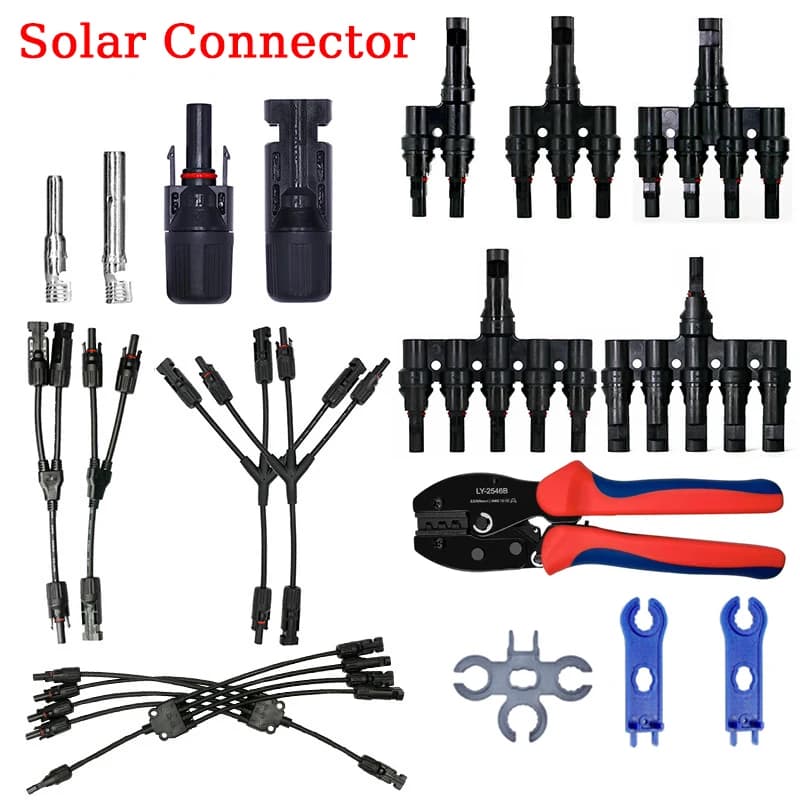 Connettore solare fotovoltaico 1000V 30A Tipo T Tipo Y Connettore IP67 Maschio a Femmina Solare parallelo per pannelli solari e sistema fotovoltaico