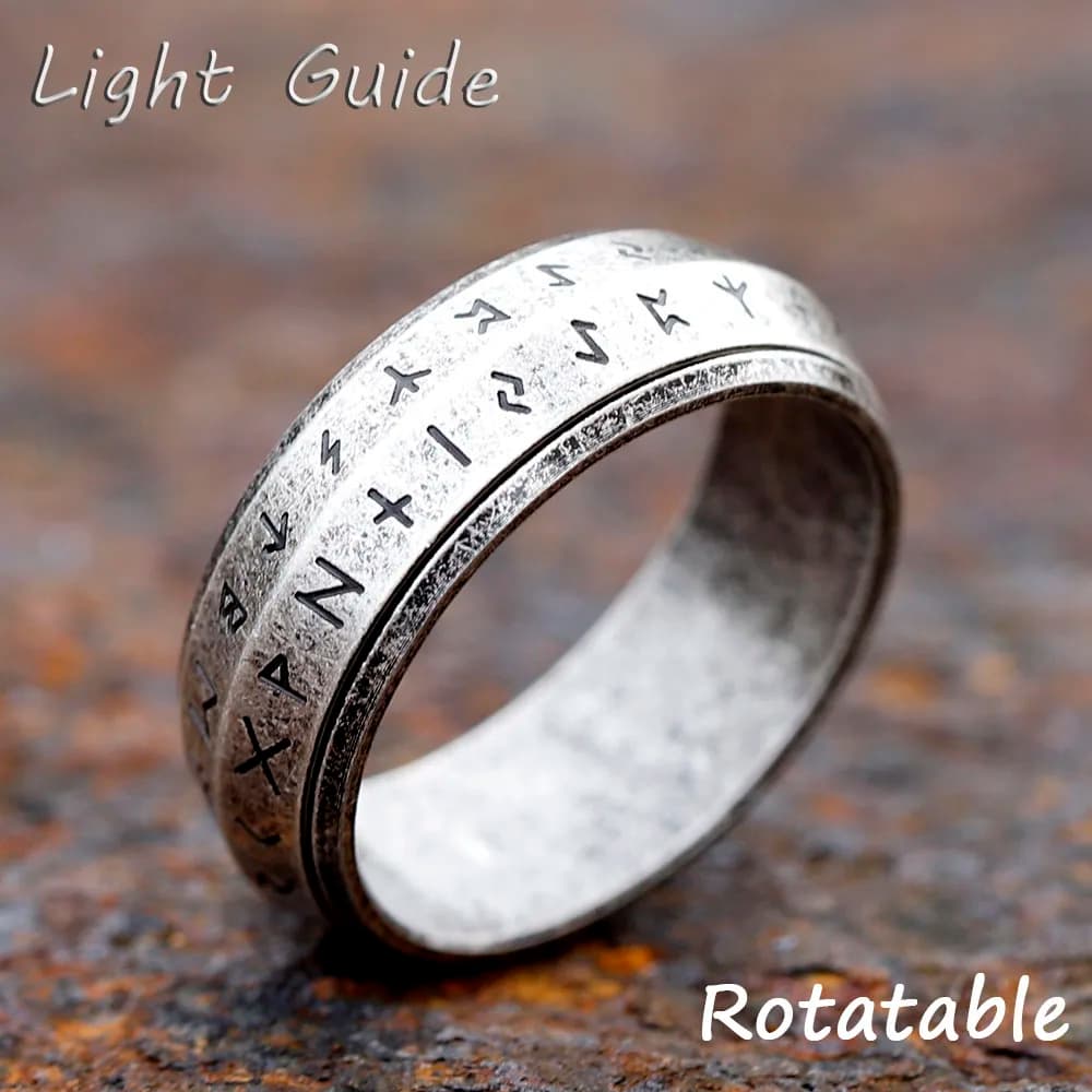 2024 nuovi anelli girevoli in acciaio inossidabile 316L da uomo retro Odin Viking rune per anello per adolescenti amuleto regalo di gioielli di moda