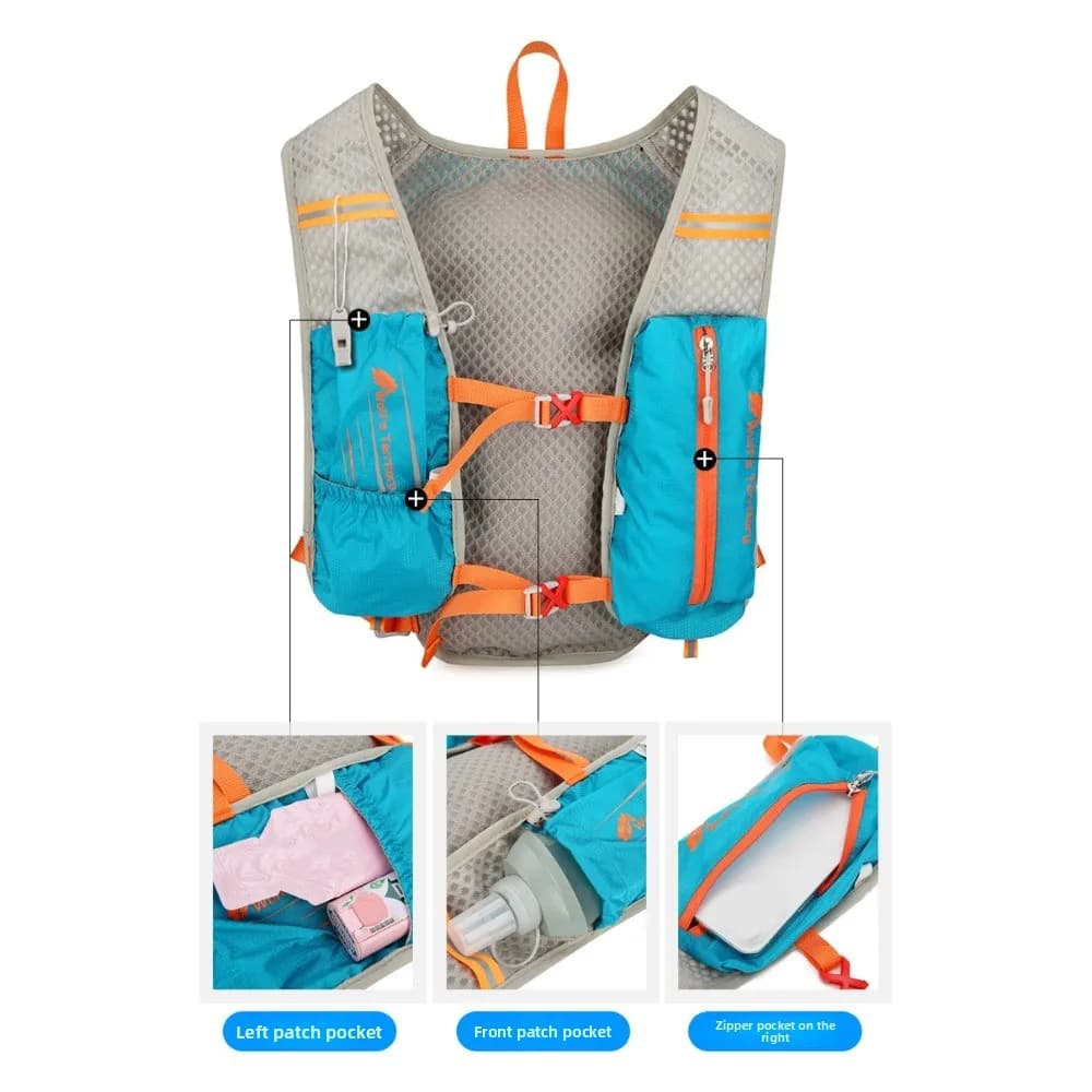 Reflective Raincoat, Adjustable and Breathable, Multifunctional Hydrating Bag and Practice