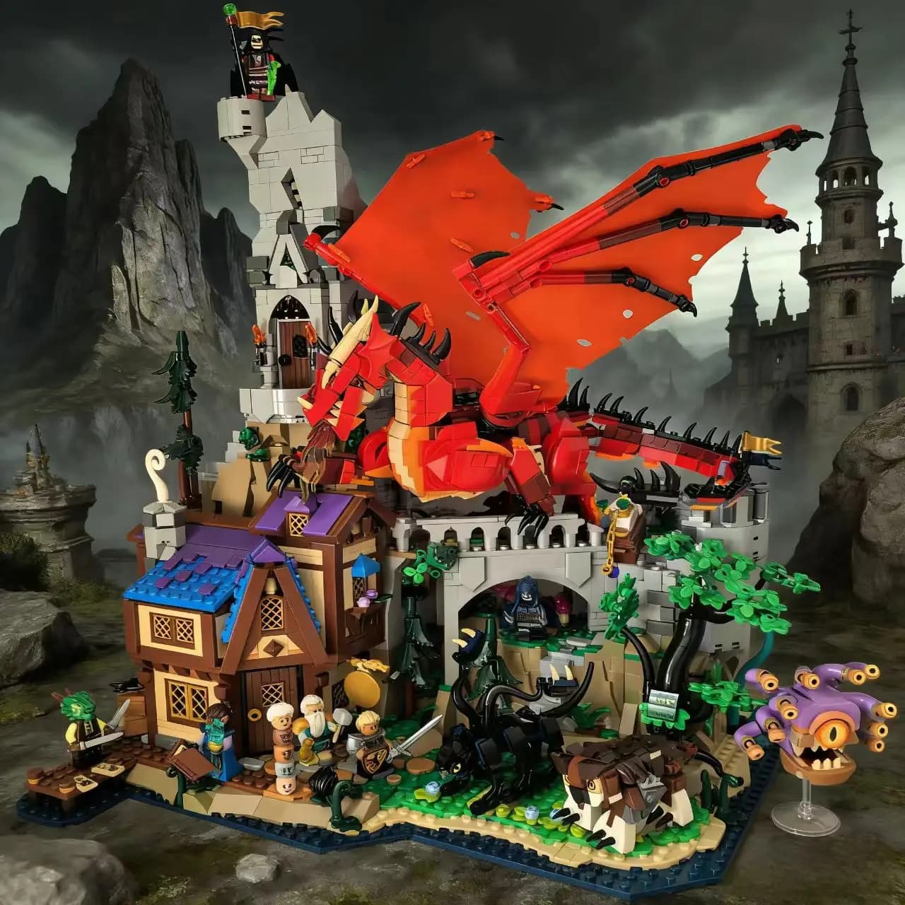 Nuovo 2026 21348 con Serie IDEAS Drago e Dungeon Leggenda del Drago Rosso Blocchi da Costruzione per Bambini e Adulti 3745 Pezzi Giocattoli Regalo