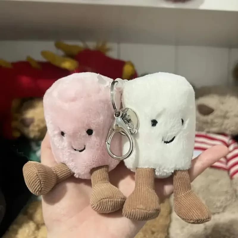 NEW- Potdemiel Plush Cotton Cat Candy Two Tone Cute Soft Two Tone Keychain Bag Pendant Plush Accessories Doll Car Holiday Gift