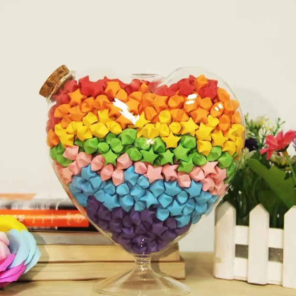 Transparent Heart Shaped Glass Candy Holder Cork Stopper Sealed Snack Jar for Sweets Dried Fruit Cereals Spices Kitchen Pantry