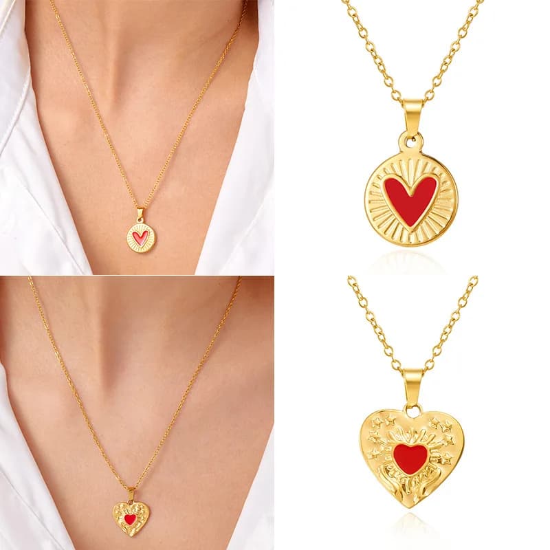 Stainless steel 18K gold necklace jewelry fashion INS titanium steel collarbone chain does not fade love necklace women