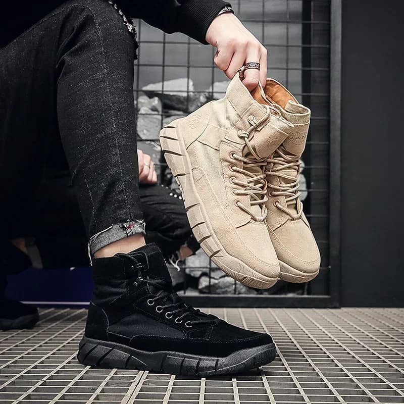 2025 Stivali da combattimento Scarpe kaki Desert Brown Stivali da allenamento leggeri Stivali da trekking per stivali tattici da uomo Scarpe da trekking all'aperto