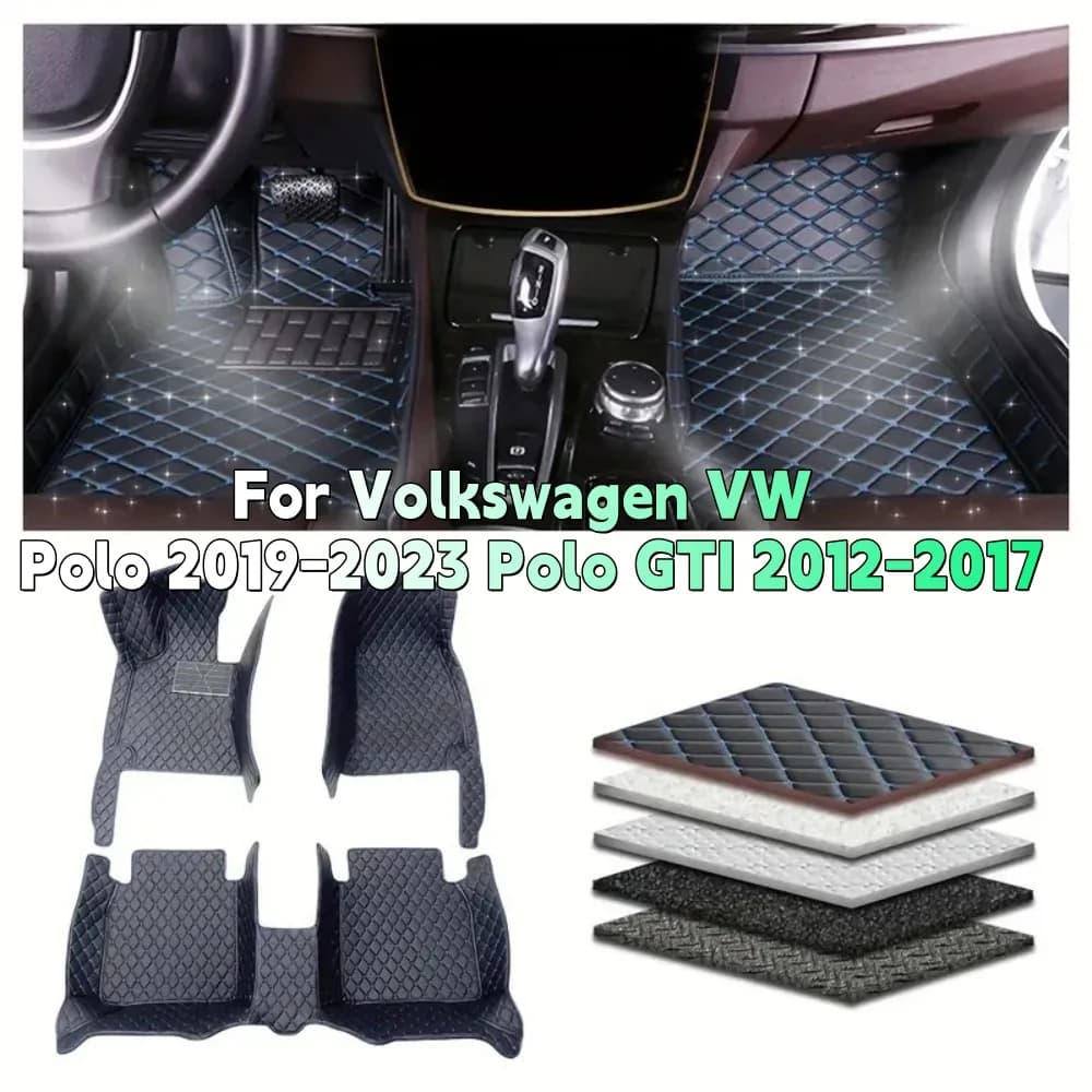 Tappetino per auto personalizzato per Volkswagen VW Polo 2019-2023 Polo GTI 2012-2017 Accessori interni per auto Tappeto automatico antiscivolo
