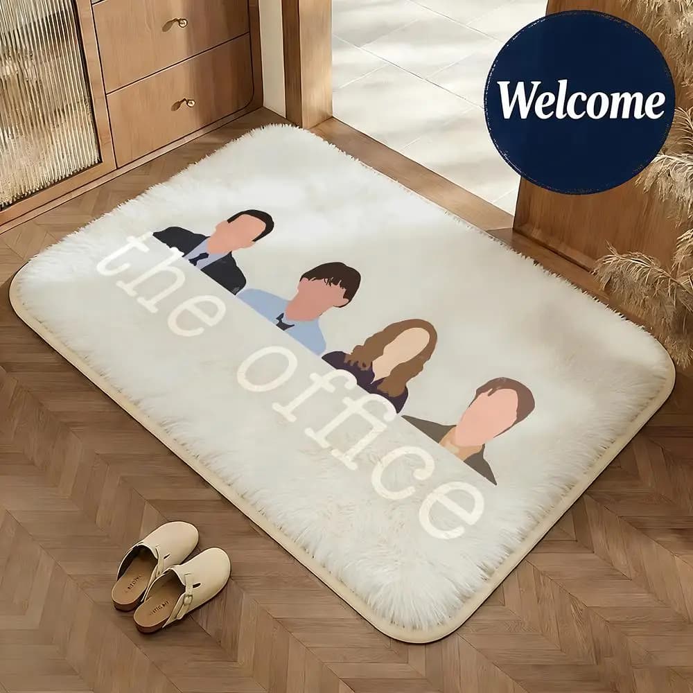 Soft Flannel Floor Mat Show The Office Floor Mat Non-Slip Absorbent Doormat Bathroom Bedroom Home Decor Rug