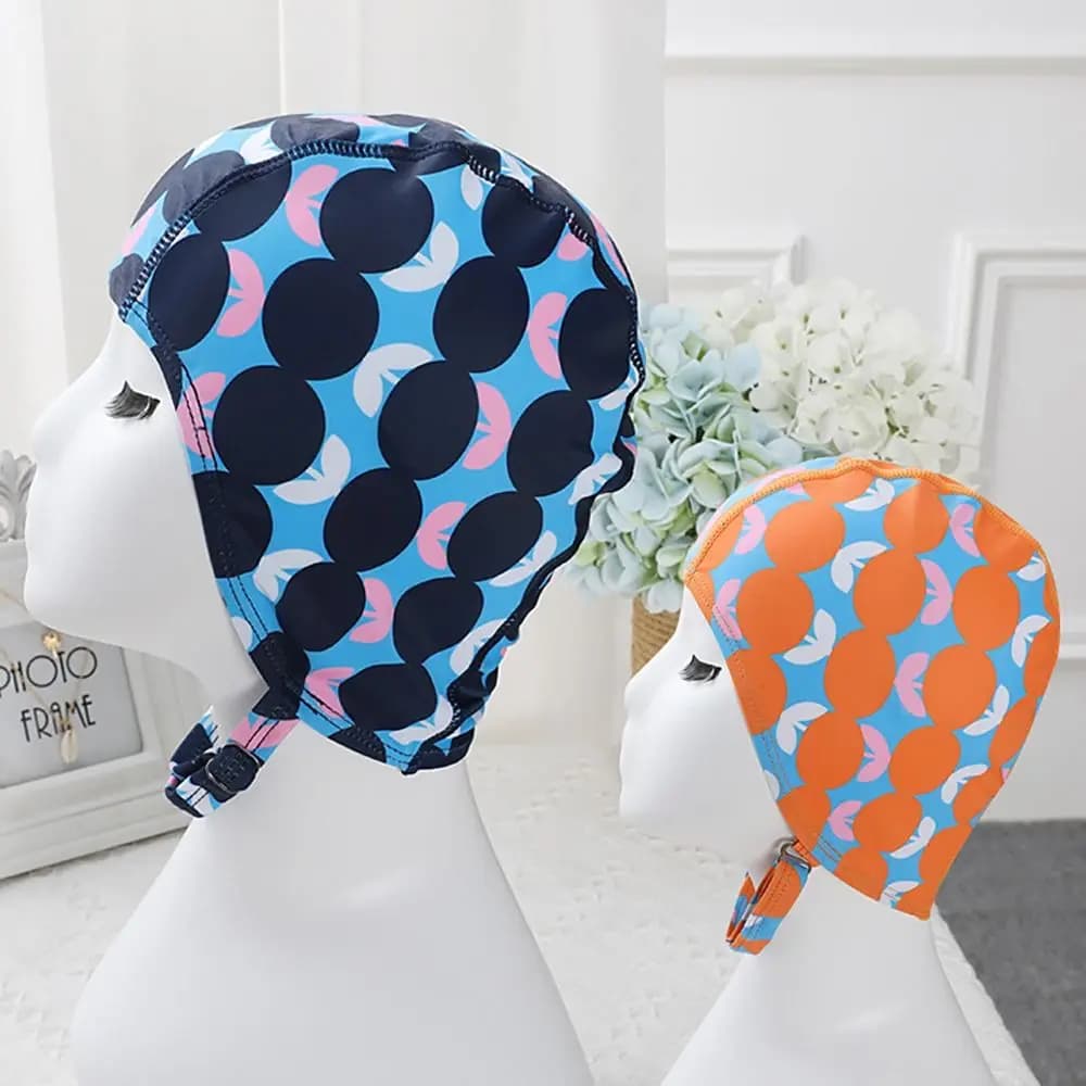 Adult Adjustable Swimming Cap Protect Ears Cloth Fabric Swimming Hats Turban Free Size Sports Swim Caps Long Hair