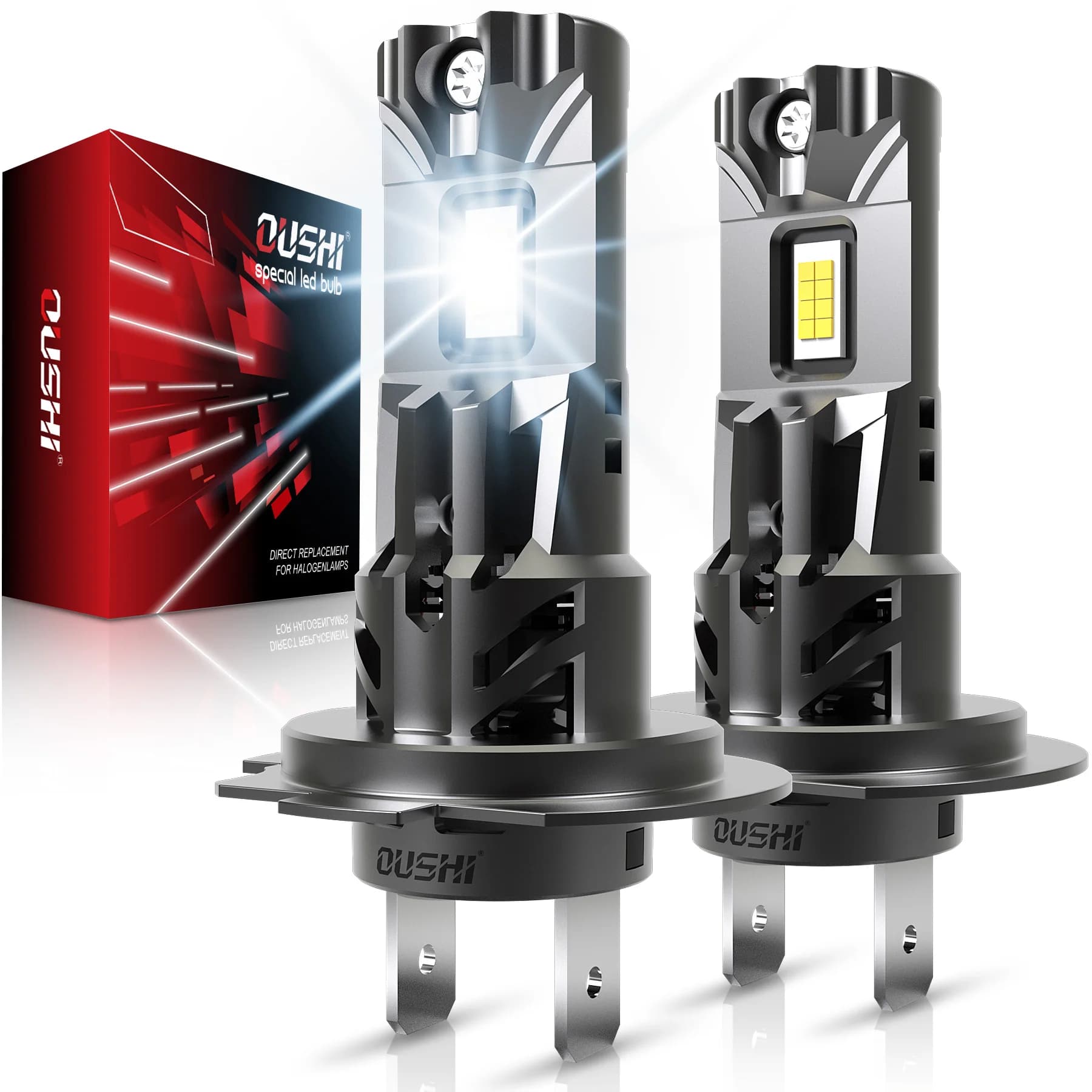 OUSHI H7 80W Auto LED Faro Canbus Lampada senza errori 16000LM Potente migliore lampada LED ventilata H7 per Mercedes Benz BMW AUDI