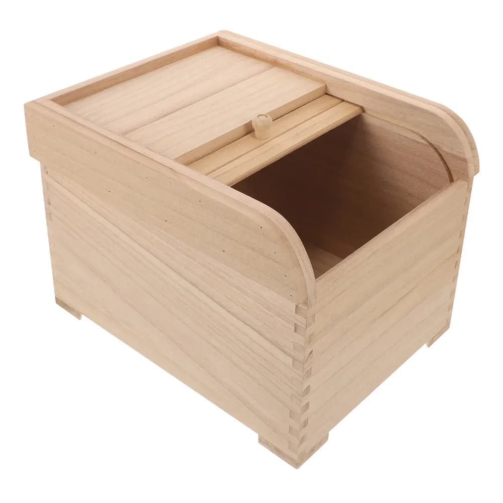 Contenitore per Riso in Legno Naturale, Resistente, per Alimenti, Organizzatore per Dispensa, Scatola Grande per Riso, Cereali, Fagioli